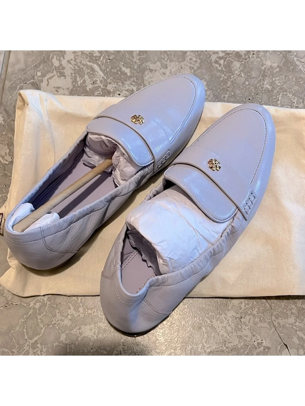 Tory Burch Ballet Leather Loafer in Lavender, NEW, Size 8
